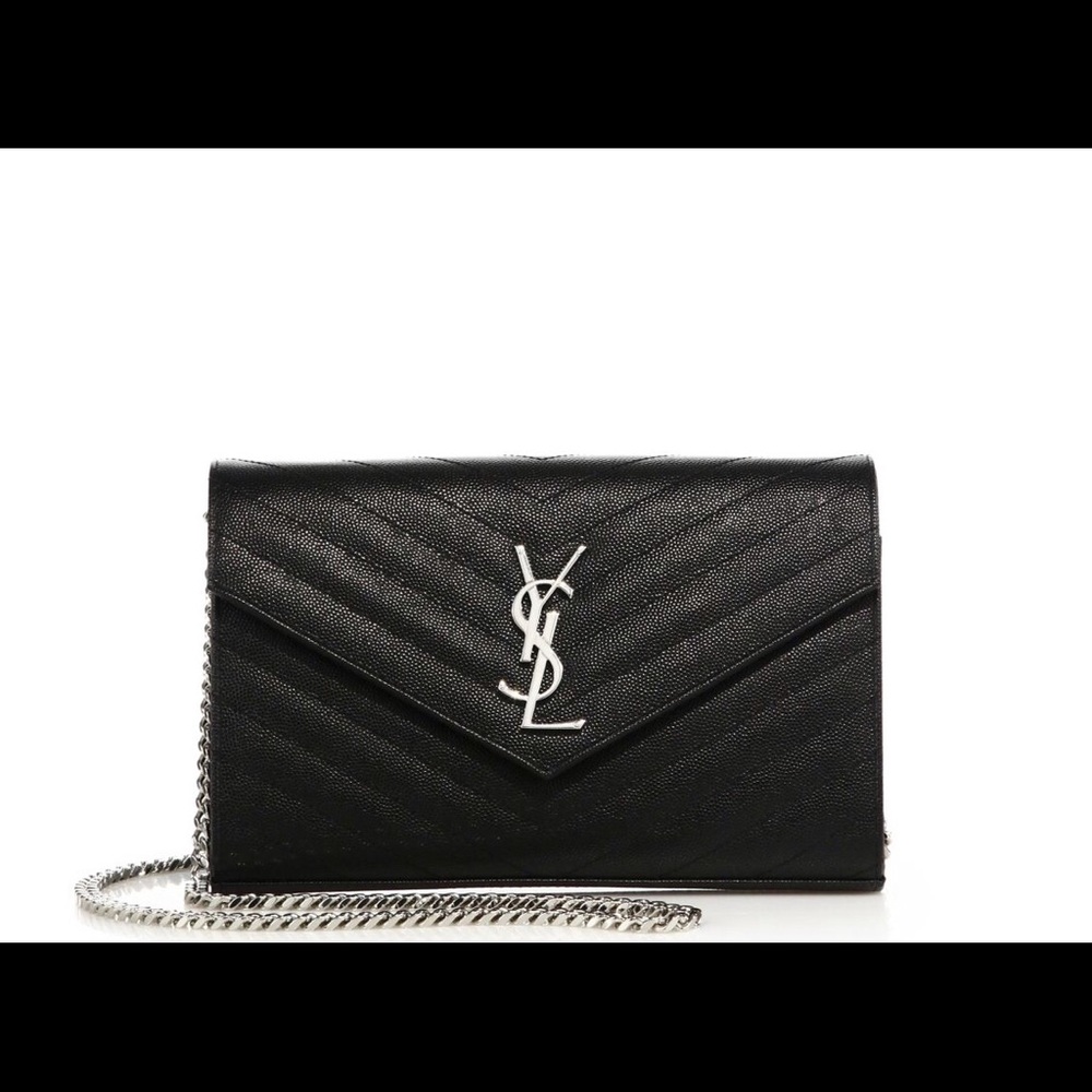 Saint Laurent Monogram Matelasse Chain Wallet